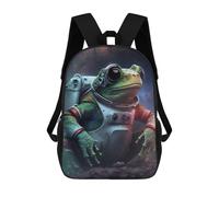 sinyumoney Mochilas Infantiles Impresas En 3D Frog Astronaut in Space Mochila Escolar Infantil Linda Mochila Informal Para Exteriores Para Niños Estudiantes De Secundaria 17inch