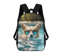 sinyumoney Mochilas Infantiles Impresas En 3D Funny Cute Corgi Summer Mochilas Para Libros Para Niños Y Niñas Mochila Escolar Infantil Con Bolsillos Grandes Para Niños 17inch