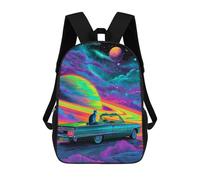 sinyumoney Mochilas Infantiles Impresas En 3D Galactic Car Ride Adventure Mochilas Mochilas De Moda Casual Mochila De Día Bonitas Bolsas De Viaje Mochila Casual Para Exteriores Para Niño Y Niña