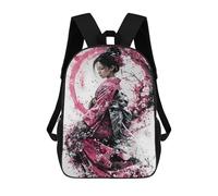 sinyumoney Mochilas Infantiles Impresas En 3D Geisha in Cherry Blossoms Mochilas Para Libros Para Niños Y Niñas Mochila Escolar Infantil Con Bolsillos Grandes Para Niños 17inch