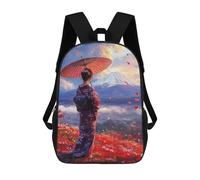 sinyumoney Mochilas Infantiles Impresas En 3D Geisha Looking at Fuji Mochilas Escolares Para Niños Y Niñas Mochilas De Viaje Bolsas Para Libros Para La Escuela O Viajes 17inch