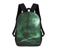 sinyumoney Mochilas Infantiles Impresas En 3D Ghost Ship in The Storm Mochilas Para Libros Para Niños Y Niñas Mochila Escolar Infantil Con Bolsillos Grandes Para Niños 17inch