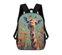 sinyumoney Mochilas Infantiles Impresas En 3D Giraffe in Poppy Field Mochilas Mochilas De Moda Casual Mochila De Día Bonitas Bolsas De Viaje Mochila Casual Para Exteriores Para Niño Y Niña