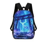 sinyumoney Mochilas Infantiles Impresas En 3D Glowing Deer in Forest Shrine Mochilas Escolares Para Niños Y Niñas Mochilas De Viaje Bolsas Para Libros Para La Escuela O Viajes 17inch