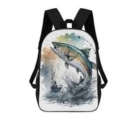 sinyumoney Mochilas Infantiles Impresas En 3D Go Fishing Watercolor Mochilas Para Libros Para Niños Y Niñas Mochila Escolar Infantil Con Bolsillos Grandes Para Niños 17inch