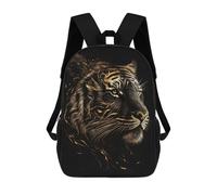 sinyumoney Mochilas Infantiles Impresas En 3D Gold Black Tiger Experessi Mochilas Mochilas De Moda Casual Mochila De Día Bonitas Bolsas De Viaje Mochila Casual Para Exteriores Para Niño Y Niña