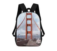 sinyumoney Mochilas Infantiles Impresas En 3D Golden Gate Bridge Artwork Mochilas Escolares Para Niños Y Niñas Mochilas De Viaje Bolsas Para Libros Para La Escuela O Viajes 17inch