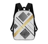 sinyumoney Mochilas Infantiles Impresas En 3D Gray And Gold Art 03 Mochila Escolar Infantil Linda Mochila Informal Para Exteriores Para Niños Estudiantes De Secundaria 17inch