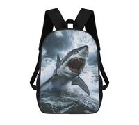 sinyumoney Mochilas Infantiles Impresas En 3D Great White Shark Attack Mochilas Escolares Para Niños Y Niñas Mochilas De Viaje Bolsas Para Libros Para La Escuela O Viajes 17inch