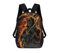 sinyumoney Mochilas Infantiles Impresas En 3D Grim Reaper in Flames Mochila Escolar Infantil Linda Mochila Informal Para Exteriores Para Niños Estudiantes De Secundaria 17inch