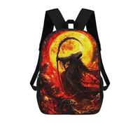 sinyumoney Mochilas Infantiles Impresas En 3D Grim Reaper in Hellfire Mochila Escolar Infantil Linda Mochila Informal Para Exteriores Para Niños Estudiantes De Secundaria 17inch
