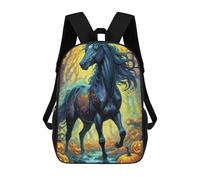 sinyumoney Mochilas Infantiles Impresas En 3D Halloween Horse in Autumn Forest Mochilas Para Libros Para Niños Y Niñas Mochila Escolar Infantil Con Bolsillos Grandes Para Niños 17inch