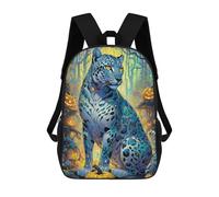 sinyumoney Mochilas Infantiles Impresas En 3D Halloween Leopard in Forest Mochilas Para Libros Para Niños Y Niñas Mochila Escolar Infantil Con Bolsillos Grandes Para Niños 17inch