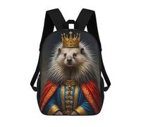 sinyumoney Mochilas Infantiles Impresas En 3D Hedgehog King Mochila Escolar Infantil Linda Mochila Informal Para Exteriores Para Niños Estudiantes De Secundaria 17inch