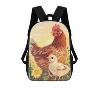 sinyumoney Mochilas Infantiles Impresas En 3D Hen And Chick in Meadow Mochila Escolar Infantil Linda Mochila Informal Para Exteriores Para Niños Estudiantes De Secundaria 17inch