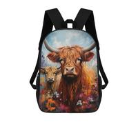 sinyumoney Mochilas Infantiles Impresas En 3D Highland Cow And Calf Mochila Escolar Infantil Linda Mochila Informal Para Exteriores Para Niños Estudiantes De Secundaria 17inch
