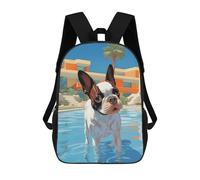 sinyumoney Mochilas Infantiles Impresas En 3D Hollywood Boston Terrier Mochilas Para Libros Para Niños Y Niñas Mochila Escolar Infantil Con Bolsillos Grandes Para Niños 17inch