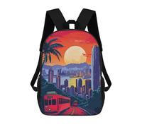 sinyumoney Mochilas Infantiles Impresas En 3D Hong Kong Skyline Tram Mochila Escolar Infantil Linda Mochila Informal Para Exteriores Para Niños Estudiantes De Secundaria 17inch