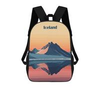 sinyumoney Mochilas Infantiles Impresas En 3D Iceland Mountain Sunset Mochila Escolar Infantil Linda Mochila Informal Para Exteriores Para Niños Estudiantes De Secundaria 17inch