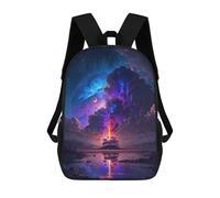 sinyumoney Mochilas Infantiles Impresas En 3D Island in Space Mochilas Para Libros Para Niños Y Niñas Mochila Escolar Infantil Con Bolsillos Grandes Para Niños 17inch