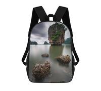 sinyumoney Mochilas Infantiles Impresas En 3D Island Rock Formation Mochilas Escolares Para Niños Y Niñas Mochilas De Viaje Bolsas Para Libros Para La Escuela O Viajes 17inch