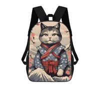 sinyumoney Mochilas Infantiles Impresas En 3D Japanese Cat 8 Mochila Escolar Infantil Linda Mochila Informal Para Exteriores Para Niños Estudiantes De Secundaria 17inch