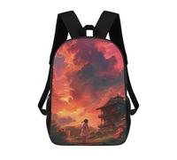 sinyumoney Mochilas Infantiles Impresas En 3D Japanese Sunset Pagoda Girl Mochilas Mochilas De Moda Casual Mochila De Día Bonitas Bolsas De Viaje Mochila Casual Para Exteriores Para Niño Y Niña