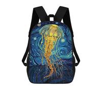 sinyumoney Mochilas Infantiles Impresas En 3D Jellyfish in Starry Night Style Mochilas Para Libros Para Niños Y Niñas Mochila Escolar Infantil Con Bolsillos Grandes Para Niños 17inch