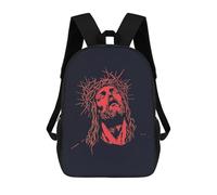 sinyumoney Mochilas Infantiles Impresas En 3D Jesus Christ Crown of Thorns Mochilas Para Libros Para Niños Y Niñas Mochila Escolar Infantil Con Bolsillos Grandes Para Niños 17inch
