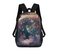 sinyumoney Mochilas Infantiles Impresas En 3D Jeweled Hummingbird in A Glass Dome Mochilas Para Libros Para Niños Y Niñas Mochila Escolar Infantil Con Bolsillos Grandes Para Niños 17inch
