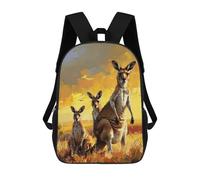 sinyumoney Mochilas Infantiles Impresas En 3D Kangaroo Trio Mochila Escolar Infantil Linda Mochila Informal Para Exteriores Para Niños Estudiantes De Secundaria 17inch