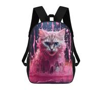 sinyumoney Mochilas Infantiles Impresas En 3D Kitty Cat in Pink Liquid Mochila Escolar Infantil Linda Mochila Informal Para Exteriores Para Niños Estudiantes De Secundaria 17inch