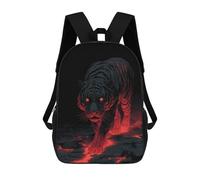 sinyumoney Mochilas Infantiles Impresas En 3D Lava Tiger with Red Glowing Eyes Mochila Escolar Infantil Linda Mochila Informal Para Exteriores Para Niños Estudiantes De Secundaria 17inch