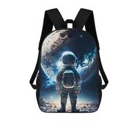 sinyumoney Mochilas Infantiles Impresas En 3D Little Boy with Astronaut Mochilas Escolares Para Niños Y Niñas Mochilas De Viaje Bolsas Para Libros Para La Escuela O Viajes 17inch