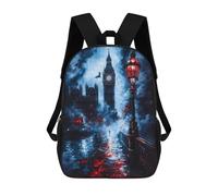sinyumoney Mochilas Infantiles Impresas En 3D London Fog & Big Ben Mochilas Para Libros Para Niños Y Niñas Mochila Escolar Infantil Con Bolsillos Grandes Para Niños 17inch