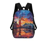 sinyumoney Mochilas Infantiles Impresas En 3D London Sunset Reflections-1 Mochilas Mochilas De Moda Casual Mochila De Día Bonitas Bolsas De Viaje Mochila Casual Para Exteriores Para Niño Y Niña