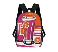 sinyumoney Mochilas Infantiles Impresas En 3D Magenta Summer Drink Mochilas Mochilas De Moda Casual Mochila De Día Bonitas Bolsas De Viaje Mochila Casual Para Exteriores Para Niño Y Niña