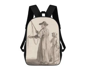 sinyumoney Mochilas Infantiles Impresas En 3D Man And Child with Fishing Net Mochila Escolar Infantil Linda Mochila Informal Para Exteriores Para Niños Estudiantes De Secundaria 17inch