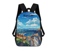 sinyumoney Mochilas Infantiles Impresas En 3D Marseille France Travel Mochilas Escolares Para Niños Y Niñas Mochilas De Viaje Bolsas Para Libros Para La Escuela O Viajes 17inch
