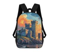 sinyumoney Mochilas Infantiles Impresas En 3D Medieval Castle Sunset Mochilas Mochilas De Moda Casual Mochila De Día Bonitas Bolsas De Viaje Mochila Casual Para Exteriores Para Niño Y Niña