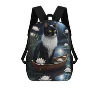 sinyumoney Mochilas Infantiles Impresas En 3D Moonlit Lotus Boat Mochilas Escolares Para Niños Y Niñas Mochilas De Viaje Bolsas Para Libros Para La Escuela O Viajes 17inch