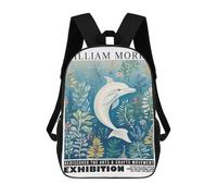 sinyumoney Mochilas Infantiles Impresas En 3D Morris Floral Dolphin Exhibition Mochilas Mochilas De Moda Casual Mochila De Día Bonitas Bolsas De Viaje Mochila Casual Para Exteriores Para Niño Y Niña