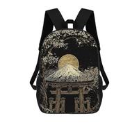 sinyumoney Mochilas Infantiles Impresas En 3D Mount Fuji And Torii Gate Illustration Mochila Escolar Infantil Linda Mochila Informal Para Exteriores Para Niños Estudiantes De Secundaria 17inch