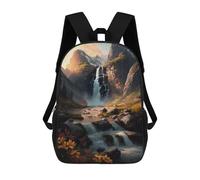 sinyumoney Mochilas Infantiles Impresas En 3D Mountain Waterfall Serenity Mochila Escolar Infantil Linda Mochila Informal Para Exteriores Para Niños Estudiantes De Secundaria 17inch