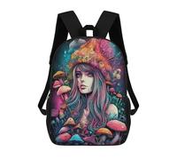 sinyumoney Mochilas Infantiles Impresas En 3D Mushroom Fantasy Portrait Mochilas Para Libros Para Niños Y Niñas Mochila Escolar Infantil Con Bolsillos Grandes Para Niños 17inch