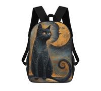 sinyumoney Mochilas Infantiles Impresas En 3D Mystical Black Cat Art Mochilas Para Libros Para Niños Y Niñas Mochila Escolar Infantil Con Bolsillos Grandes Para Niños 17inch
