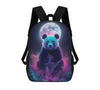 sinyumoney Mochilas Infantiles Impresas En 3D Mystical Panda with Moon And Smoke Mochilas Para Libros Para Niños Y Niñas Mochila Escolar Infantil Con Bolsillos Grandes Para Niños 17inch