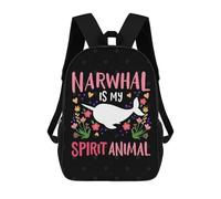 sinyumoney Mochilas Infantiles Impresas En 3D Narwhal Whales Biologist Mochila Escolar Infantil Linda Mochila Informal Para Exteriores Para Niños Estudiantes De Secundaria 17inch