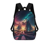 sinyumoney Mochilas Infantiles Impresas En 3D Neon Cityscape Future Metropolis -1 Mochila Escolar Infantil Linda Mochila Informal Para Exteriores Para Niños Estudiantes De Secundaria 17inch
