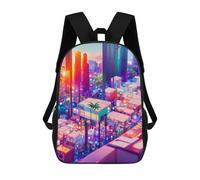 sinyumoney Mochilas Infantiles Impresas En 3D Neon Cityscape Vibrant Urban Landscape -5 Mochilas Escolares Para Niños Y Niñas Mochilas De Viaje Bolsas Para Libros Para La Escuela O Viajes 17inch